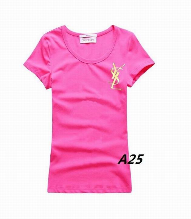 YSL short round collar T woman S-XL-161